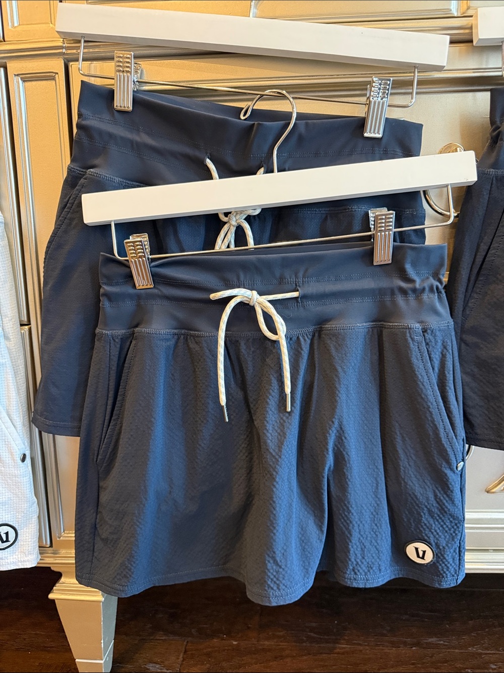 Vuori Navy Mini Skirt with Drawstring